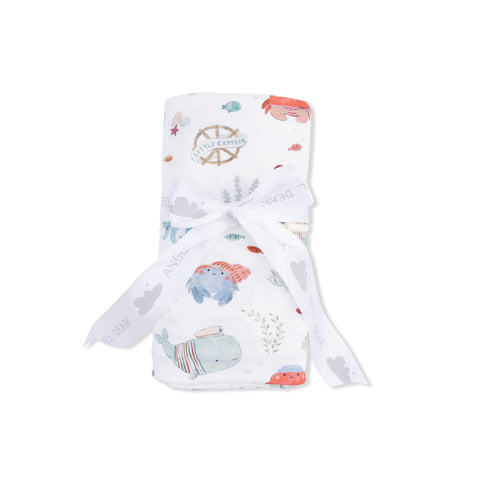 Bamboo Swaddle Blanket - Sailor Sea Creatures