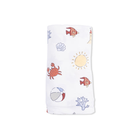 Bamboo Swaddle Blanket - Sunny Sandcastles