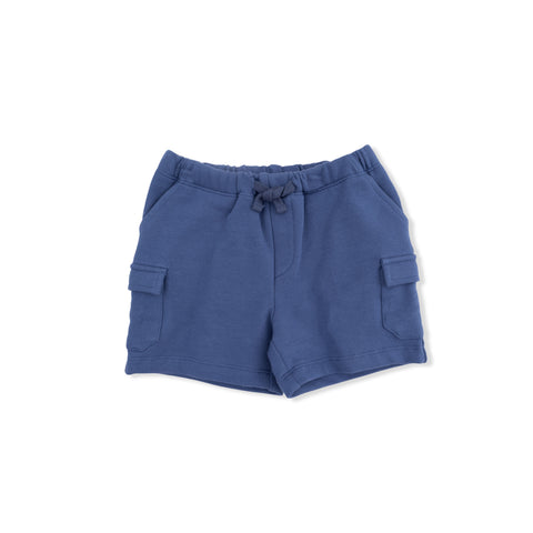 Crew Neck Tee with Cargo Short - Bubbly Sailboat Stripe