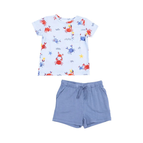 Crew Neck Tee & Shorts - Crayon Crabs