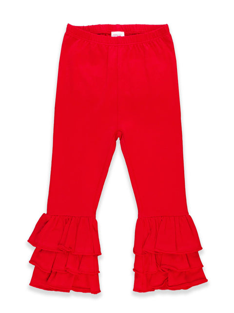 Red Ruffle Flare Pants