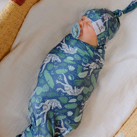 Knit Swaddle Blanket - Jurassic Park