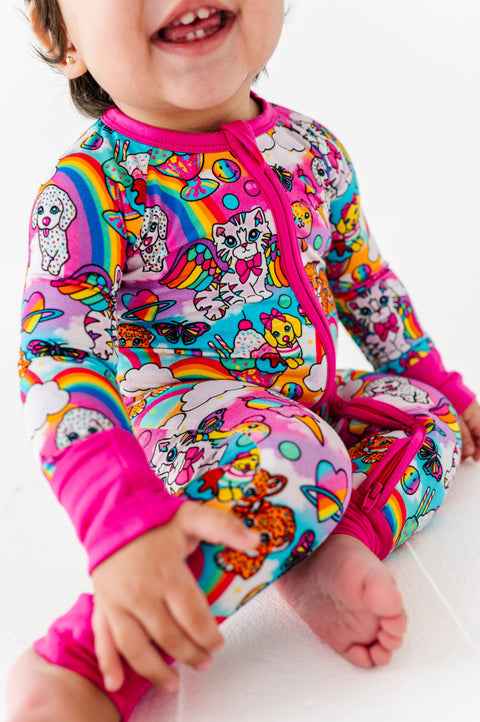 Wild Child Bamboo Convertible Footie for Baby Girls