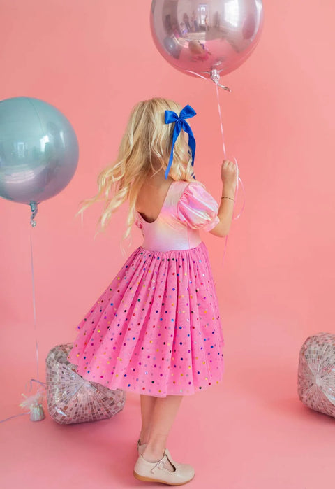 Diana Dress - Pink Confetti Lamé
