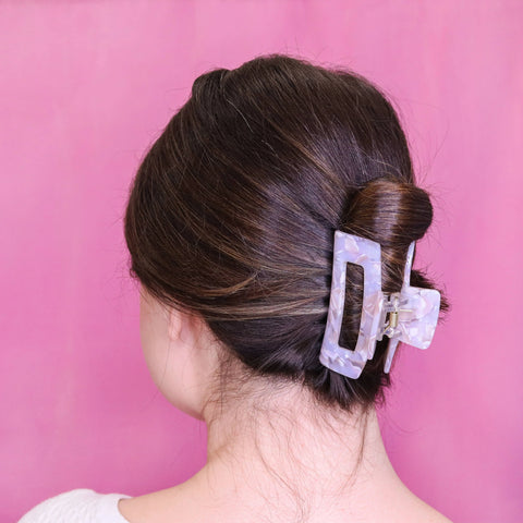 Medium Tortoise Shell Hair Claw Clip - White