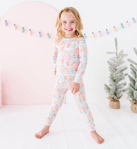 Gingerbread Lane Bamboo Pajama Set for Kids