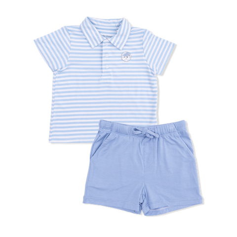 Polo with Casual Short - Striped Golf