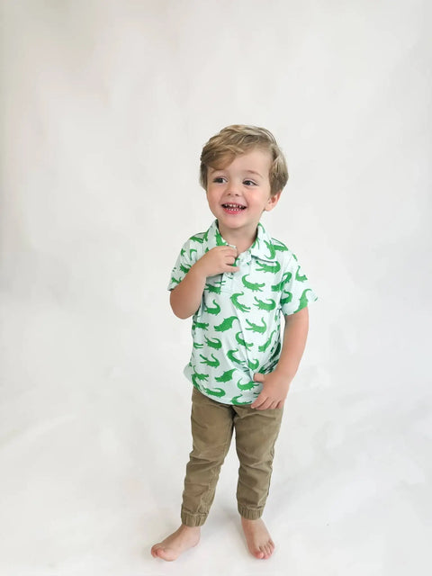Blue Alligators Short Sleeve Polo Shirt