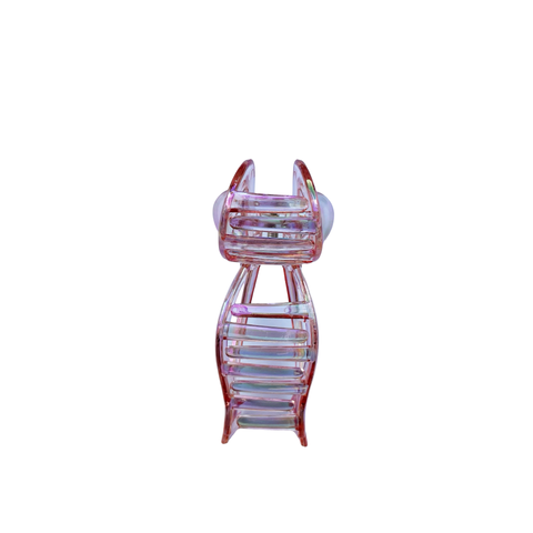 Iridescent Peach Clear Bow Claw Clip 