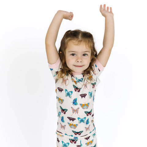 Wings of Paradise Butterflies Kids Bamboo Pajama Set