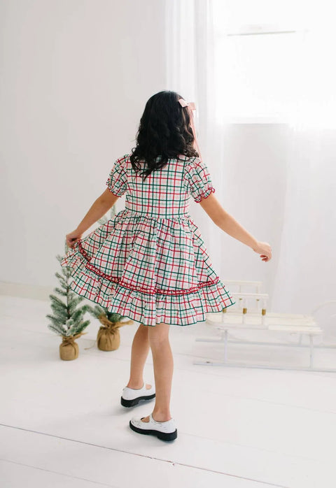 Aura Poplin Dress - Holiday Plaid