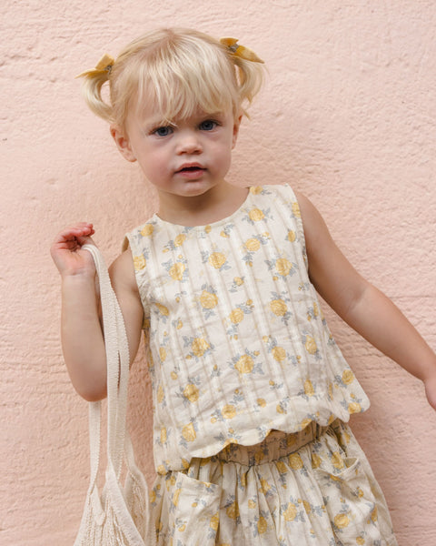 Lenny Top || Lemon Ditsy Flower