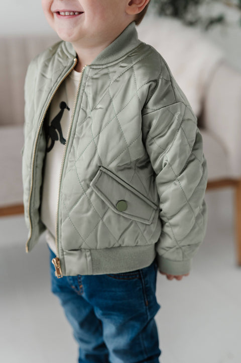 Light Sage Kid's Bomber Jacket