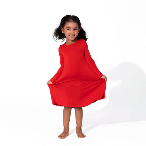 Long Sleeve Bamboo Dress - Winterberry