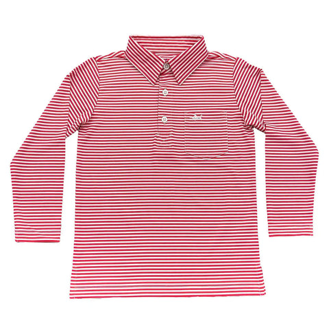 Inshore Performance Polo - Red Stripe 