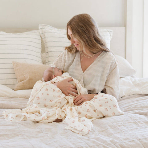 Bamboo Muslin Swaddle: Floret