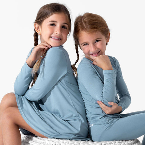 Girls Bamboo Long Sleeve Dress/Night Gown - Oasis