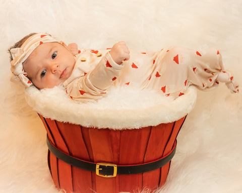 Button Knotted Gown, Hat & Headband Set - Santa