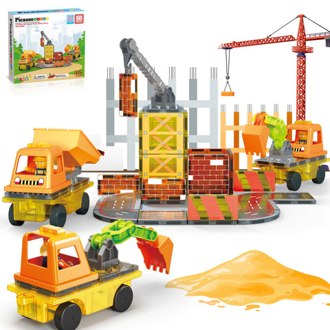 Construction 5-in-1 Magnetic Building Tile Set