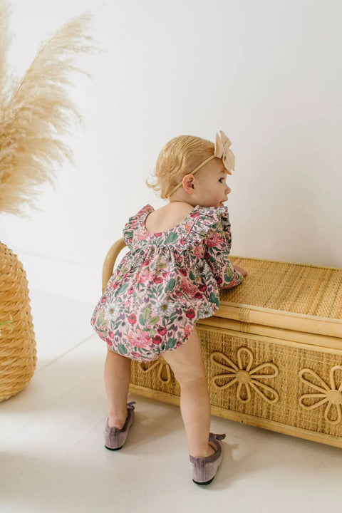 Leah Baby Romper in Meadow Bloom