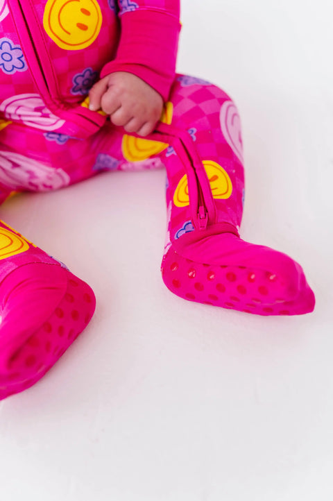 Electric Smiles Bamboo Convertible Footie