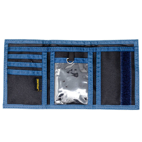 Blue Checkered Tri-fold Kids Wallet