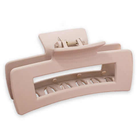 Large Square Matte Hair Claw Clip - Light Brown