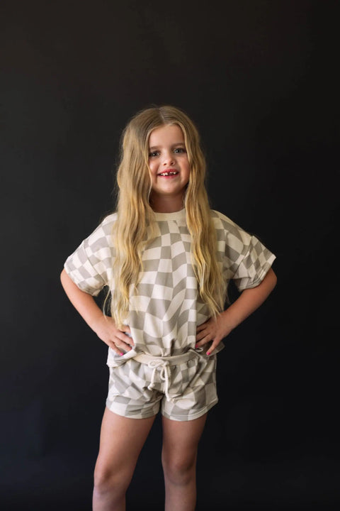 Short Set | Wavy Checkerboard