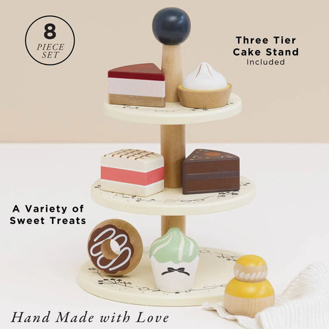 Wooden Toy Cake Stand & Treats