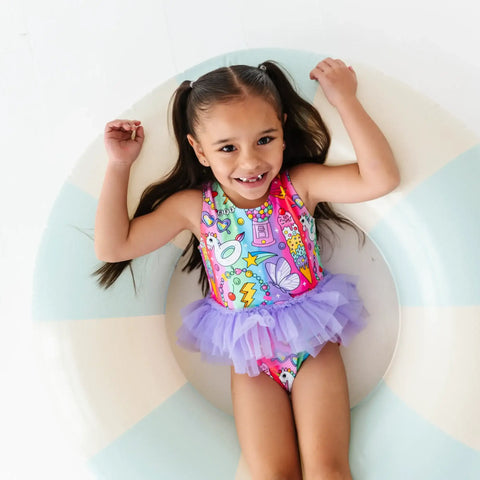 Cosmic Candyland Girls Swimsuit With Tutu