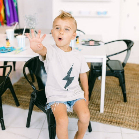 Greige Acid Wash Spark Boys Graphic Tee