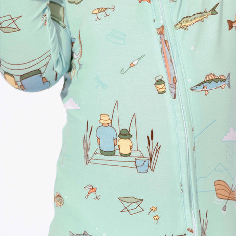 Bamboo Convertible Footie - Fishing