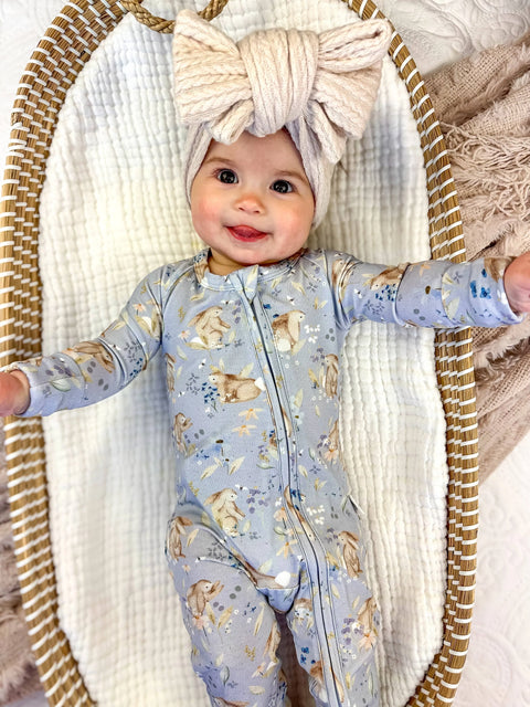 Bunny Blossoms Bamboo Zippy Romper