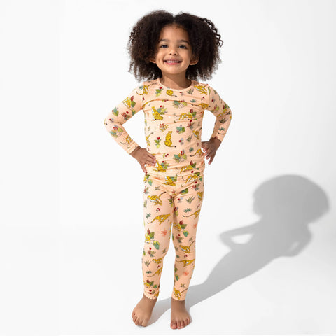 Bamboo Kids Pajama Set - Pounce in Paradise Cheetah