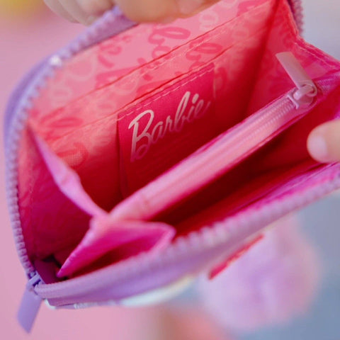 Barbie™ Purple Checkered Kids Zip Wallet