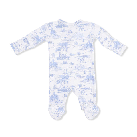 2 Way Zipper Footie - Golf Toile