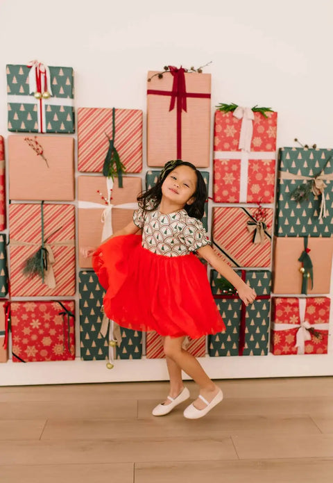 Aura Tulle Dress in Lattice Tree