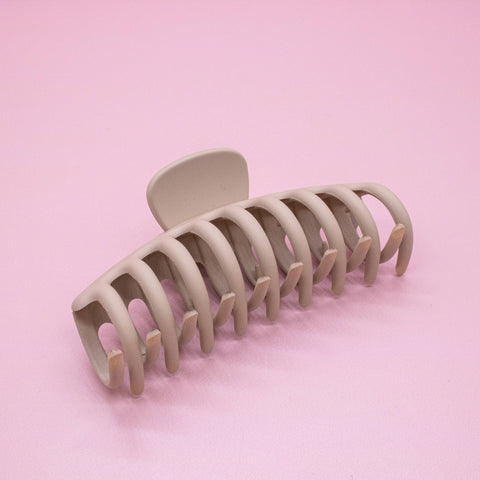 Large Round Matte Hair Claw Clip - Khaki