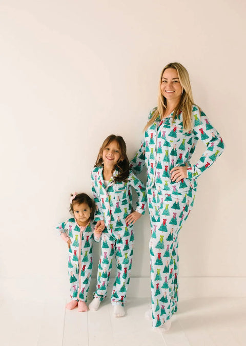 Trim The Tree Bamboo Button Up Pajama Set