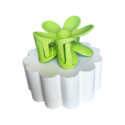 Lime Green Large Flower Claw Clip