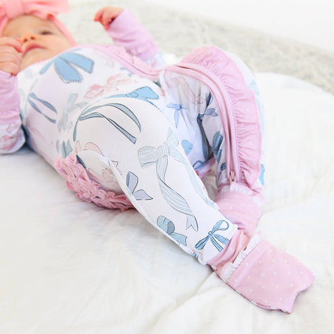 Samantha Bows Zip Bamboo Pajama