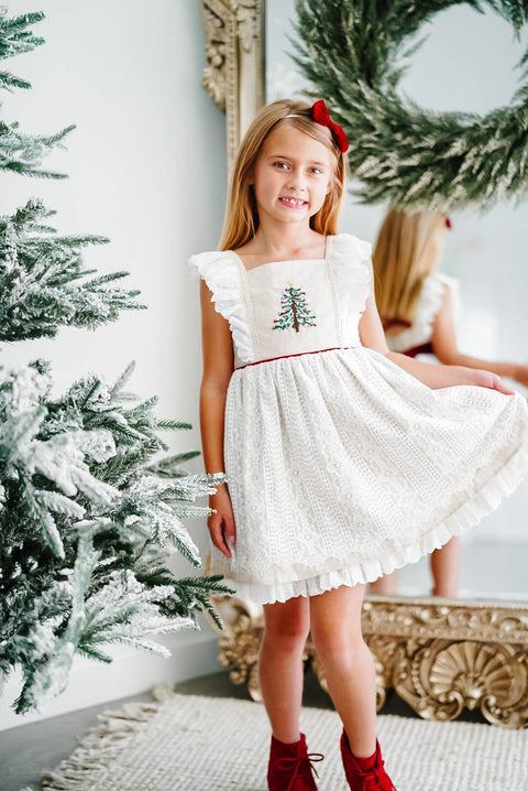 Vintage Tree Girls' Dress & Bloomer Set