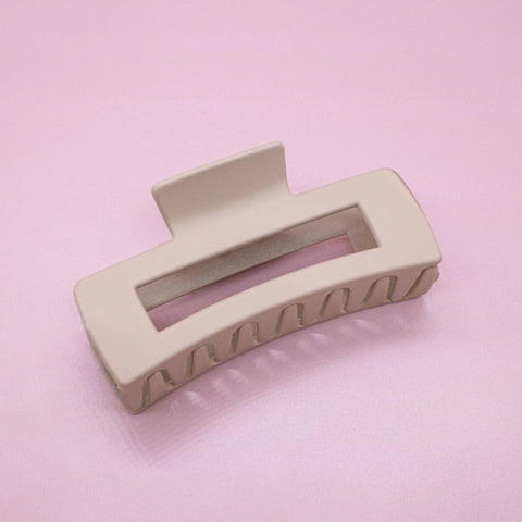 Large Square Matte Hair Claw Clip - Light Brown