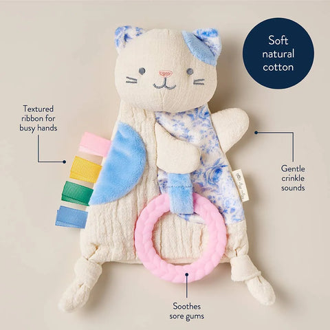 Bitzy Crinkle™ Sensory Toy & Teether - Kitty