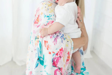 Bamboo/Organic Cotton Muslin Blanket - Flora