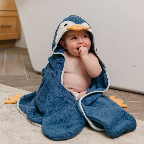 Character Bamboo Hooded Kids Towel - Pebbles