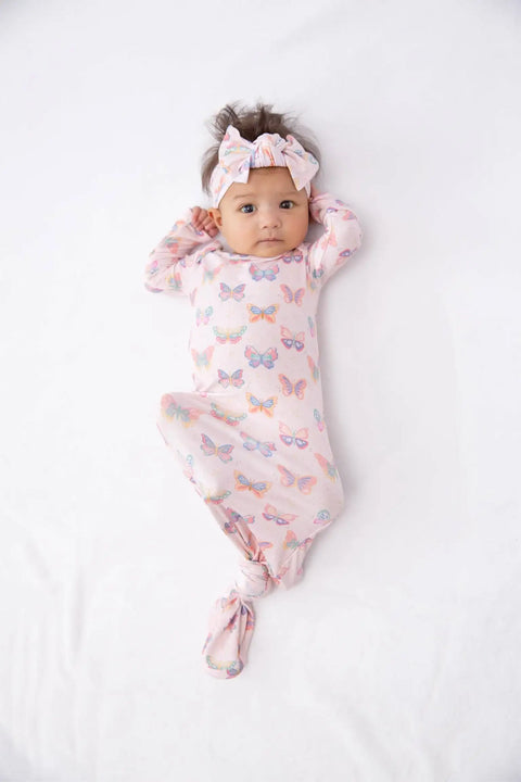 Butterfly Bliss Bamboo Knotted Infant Gown