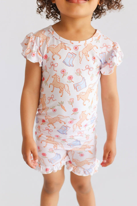 Girls Bamboo Ruffle Short Set - Kinsley's Bloom & Boots
