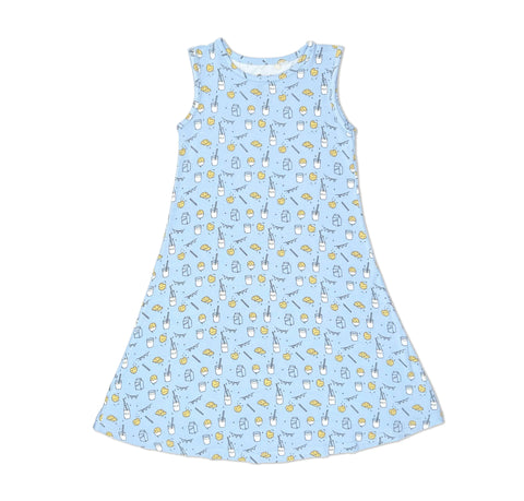 Sleeveless Bamboo Dress - Milk & Cookies Blue