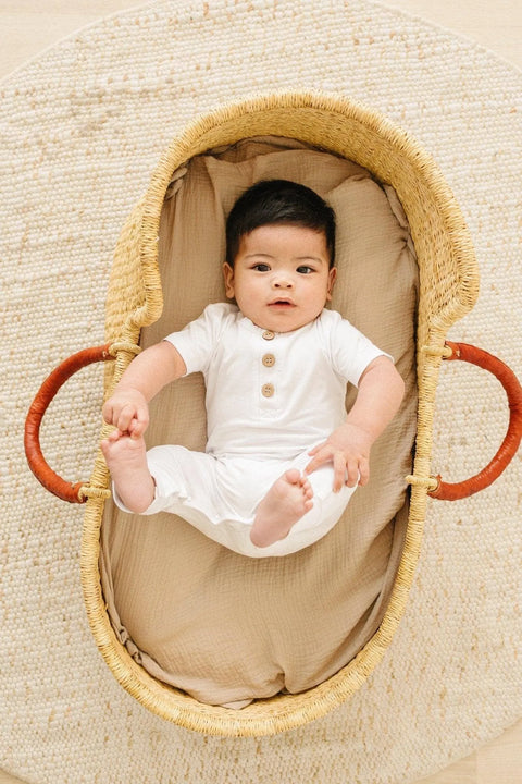 White Bamboo Henley Romper